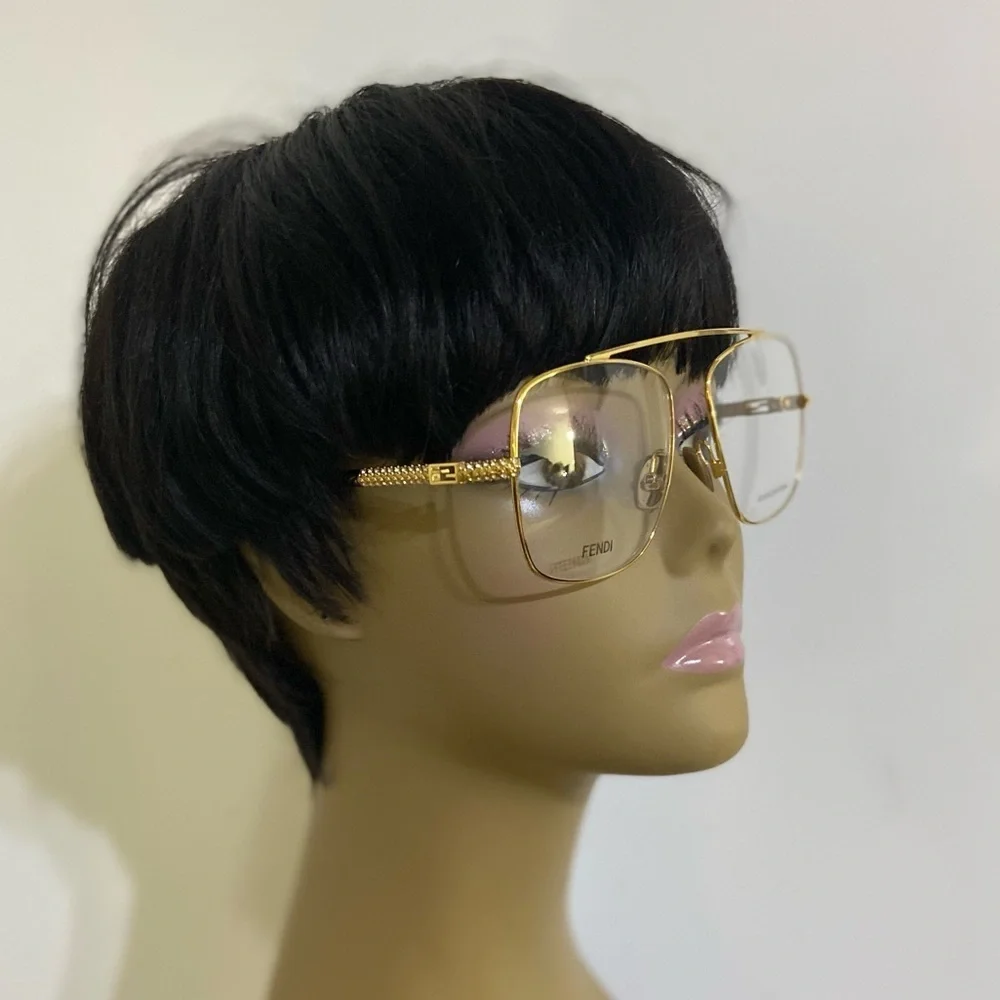 FENDI 57mm aviator oversized gold optical Frames/eyewear